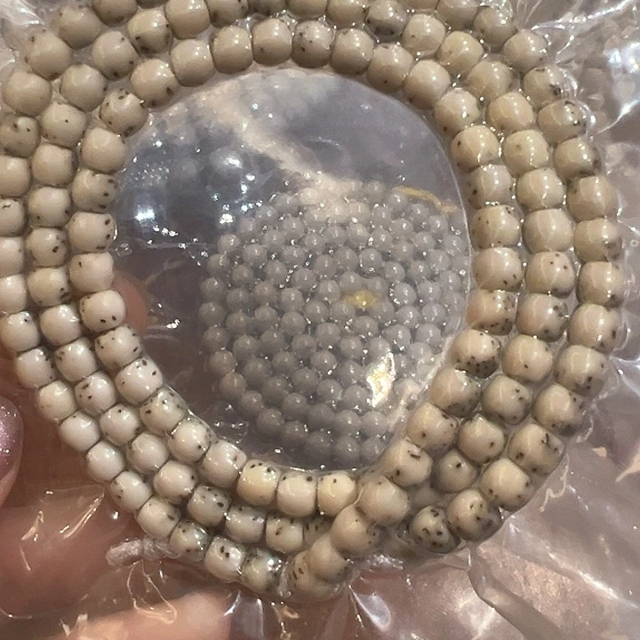 手串星月菩提原生态石玉料5/6半壁留白大眼睛