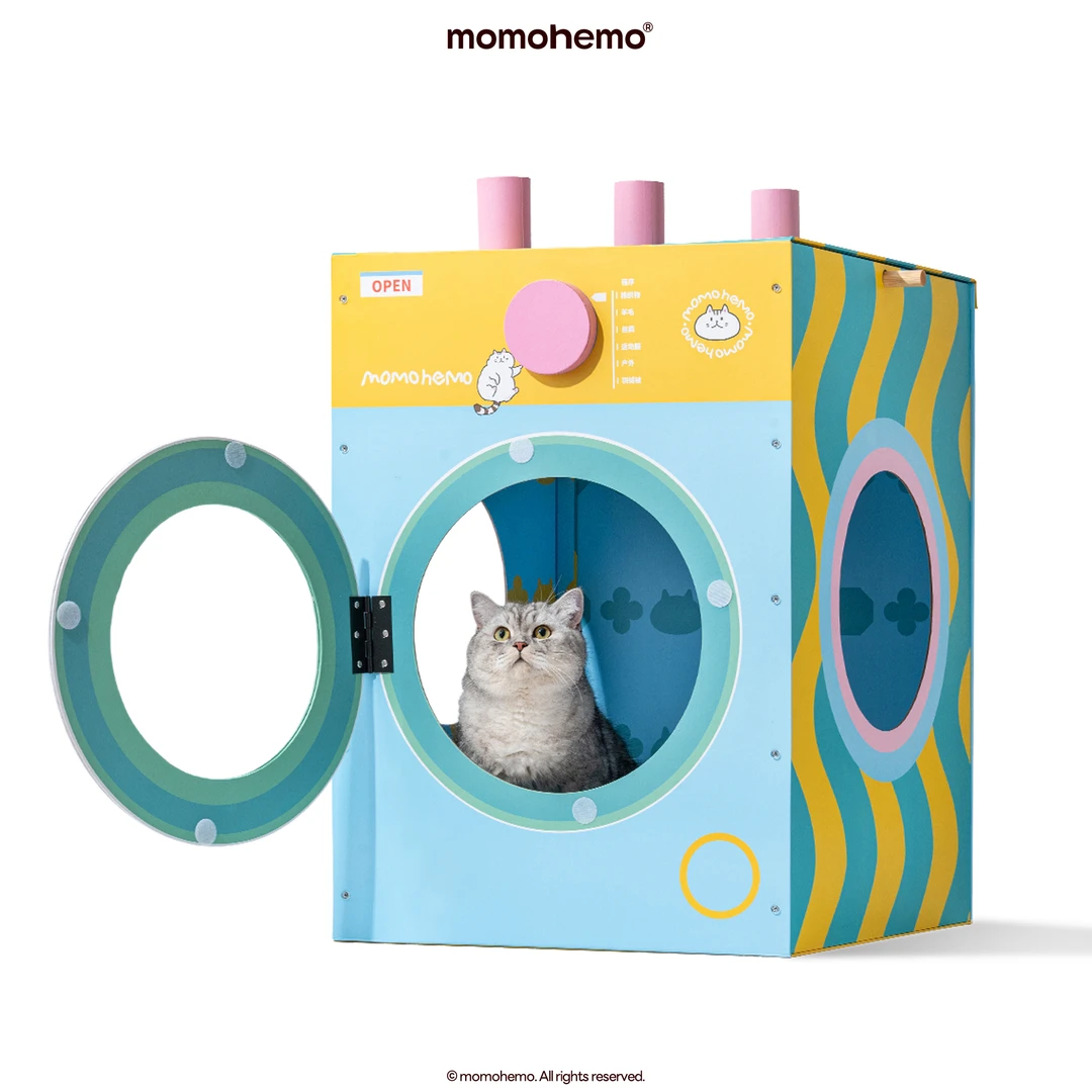 momohemo多巴胺洗衣机猫窝多功能猫咪玩具彩色家居猫抓板半封闭