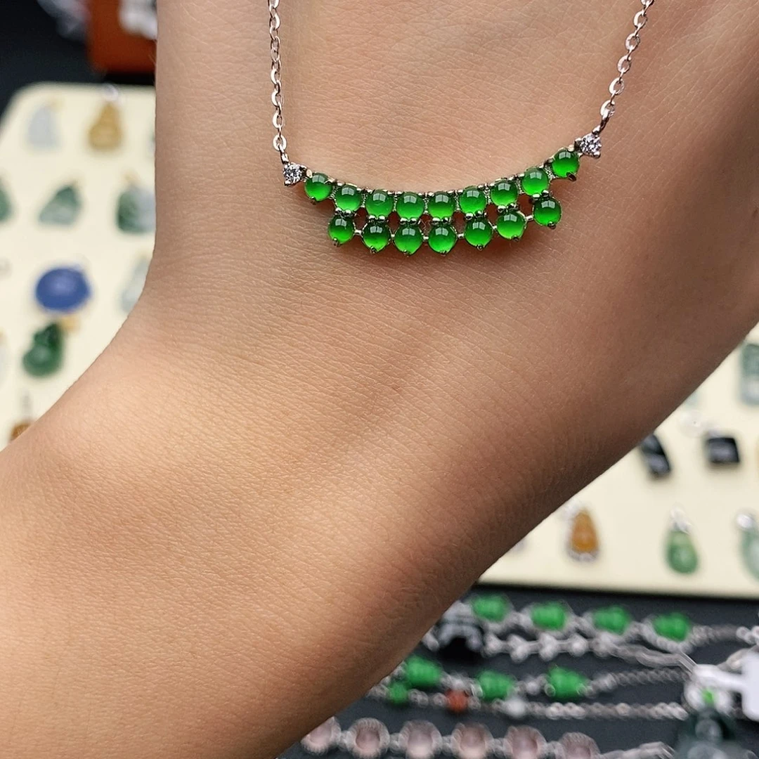 翡翠银S925镶嵌项链52