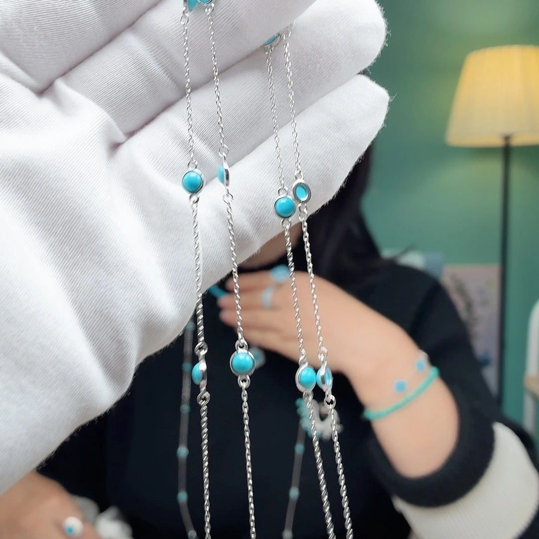 绿松石银S925镶嵌珠宝奇石