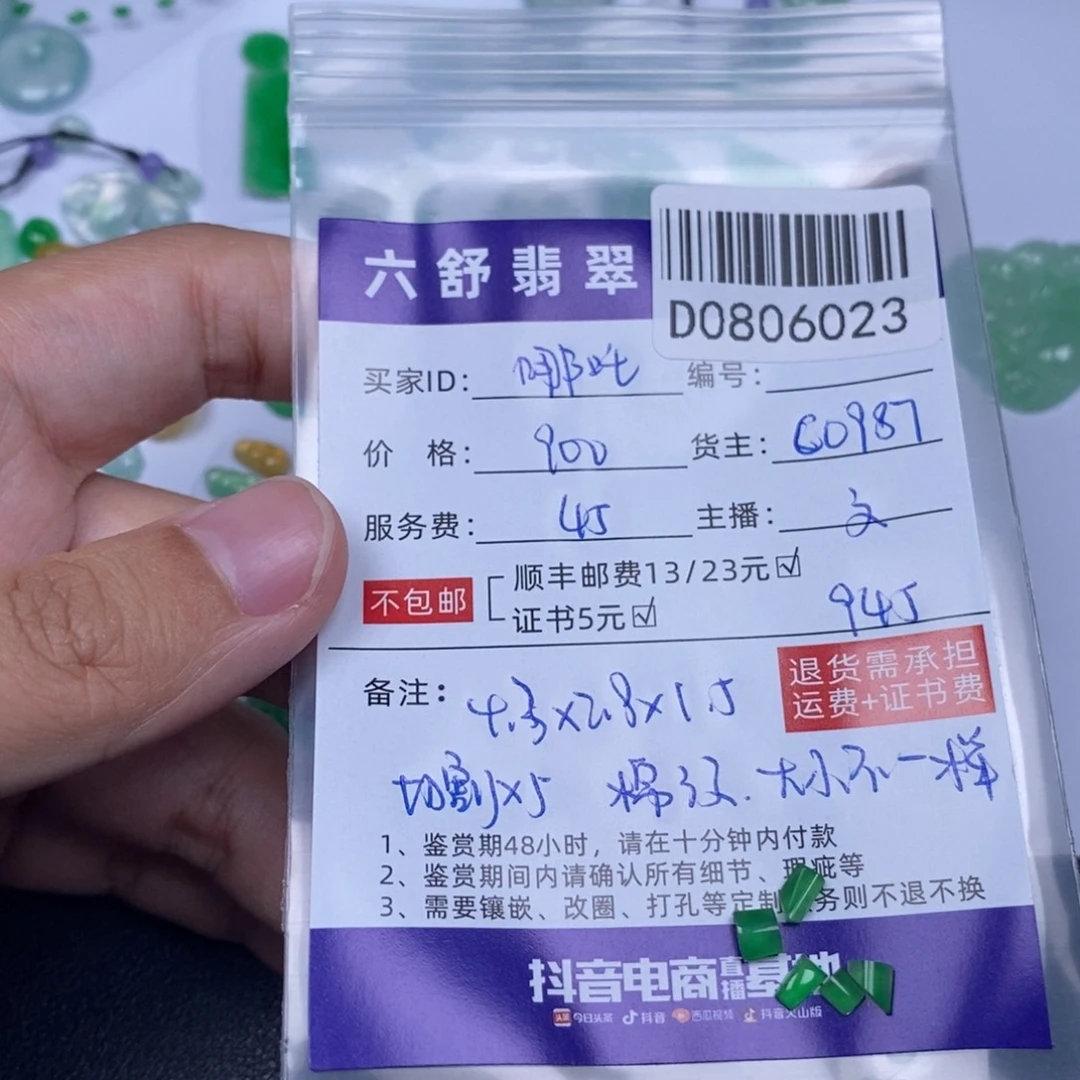 哪***姐翡翠挂件未镶嵌D0806023