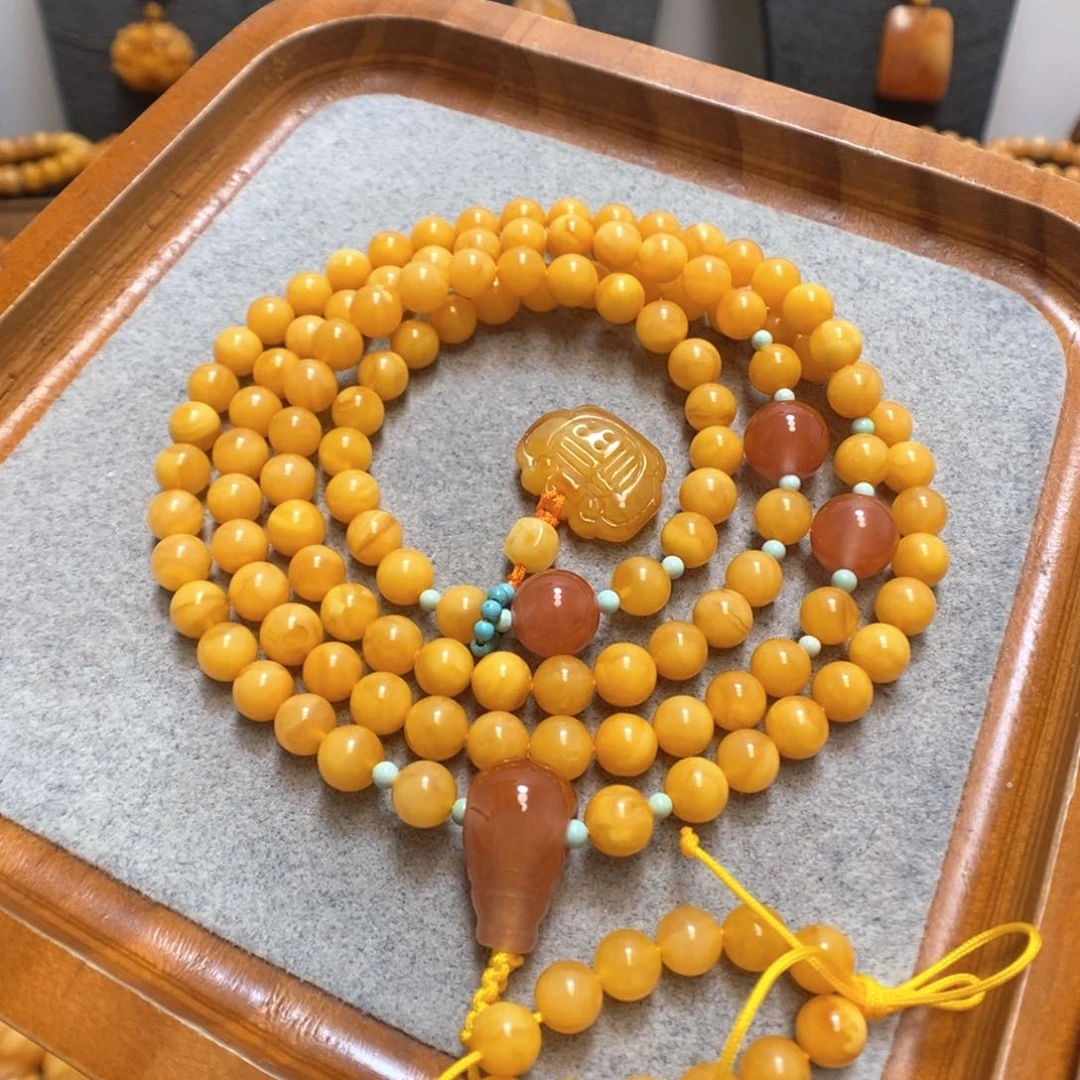 未镶嵌蜜蜡手链蜜蜡