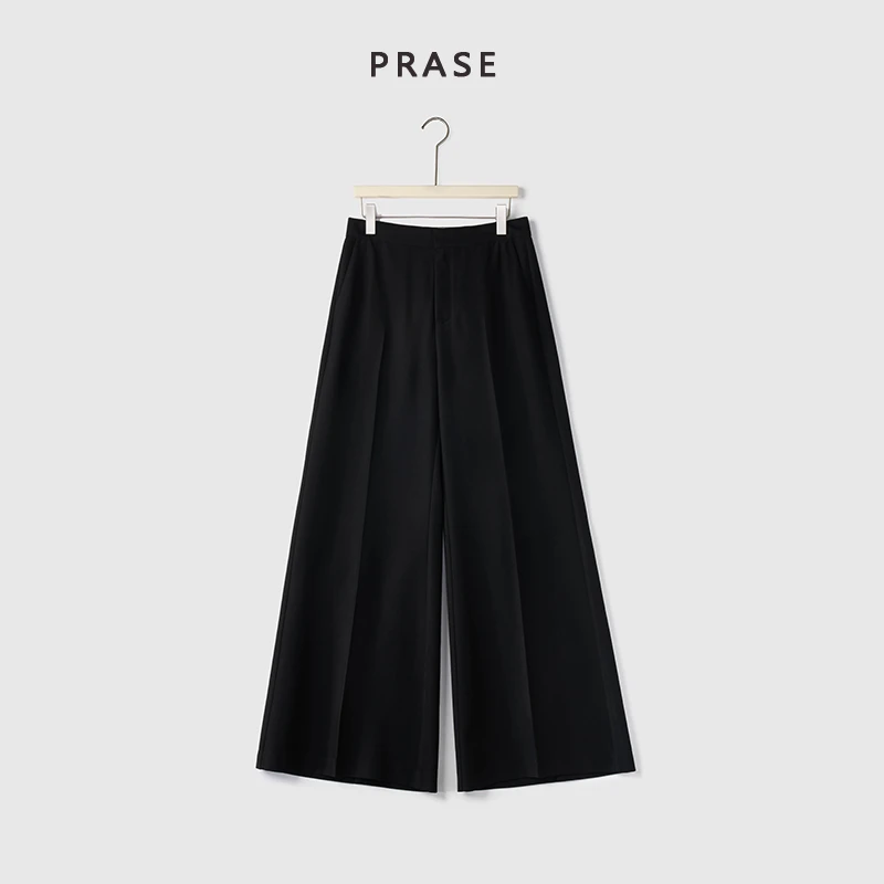 PRASE·噜【晚笛】微胖轻奢设计款夏经典百搭阔腿时尚休闲裤PR503E50