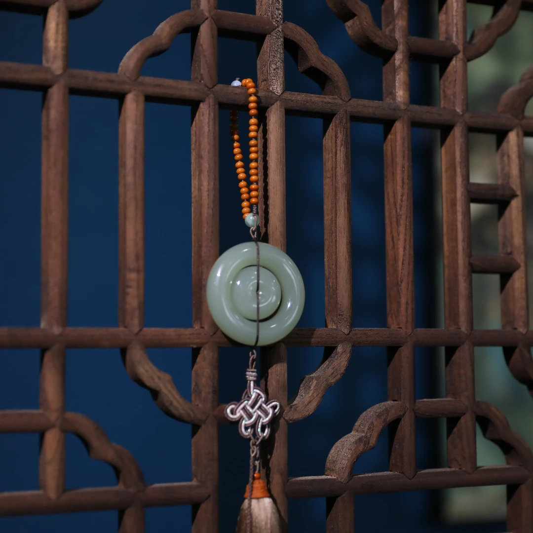 【潮生珠宝】和田玉浅湖水车挂发一套