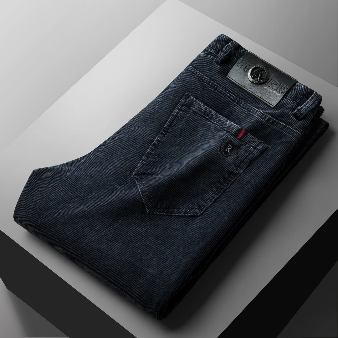 2025秋冬新款轻奢灯芯绒休闲裤男士商务洗水直筒条绒裤子修身时尚