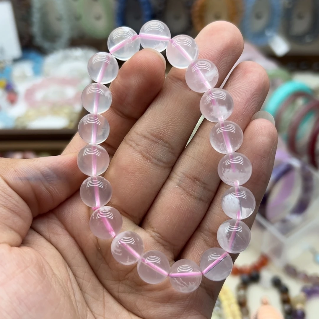 未镶嵌手链水晶11咪粉雪花幽灵