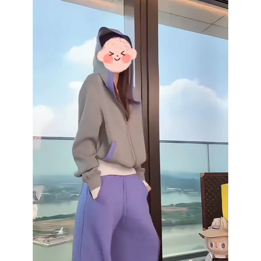 【智感凝灰】秋季休闲风百搭宽松连帽卫衣外套