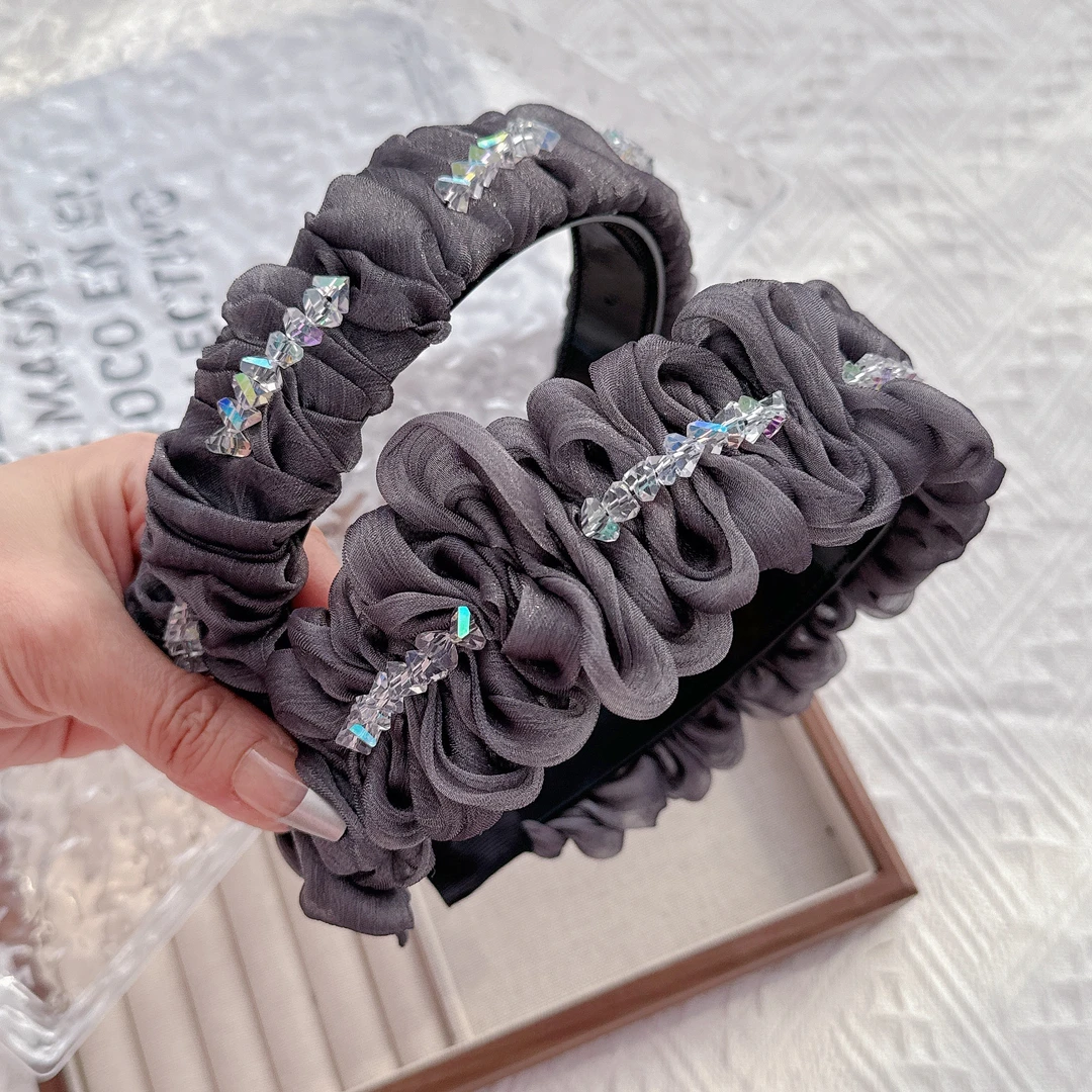 带齿灰色高端堆堆定制发箍韩国2025早春头箍