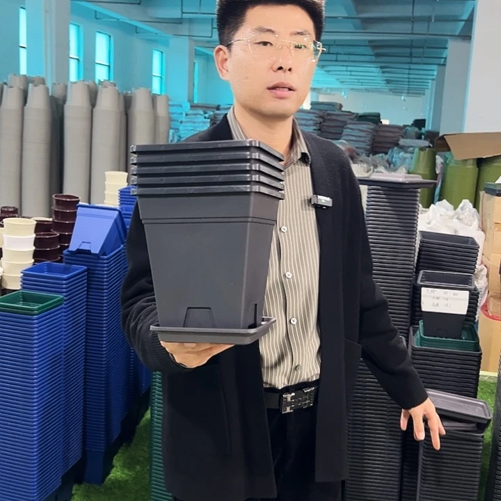 清仓方盆口16高18黑色5只带托