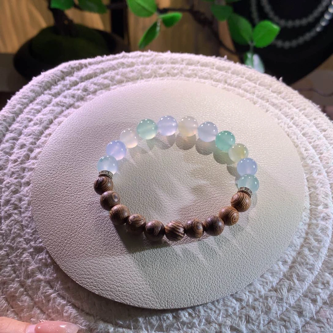 散珠翡翠天然缅a马卡龙半串