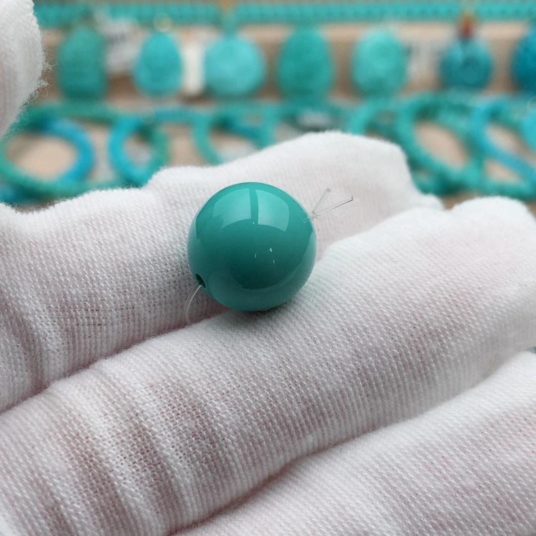 绿松石未镶嵌珠宝奇石12.8mm