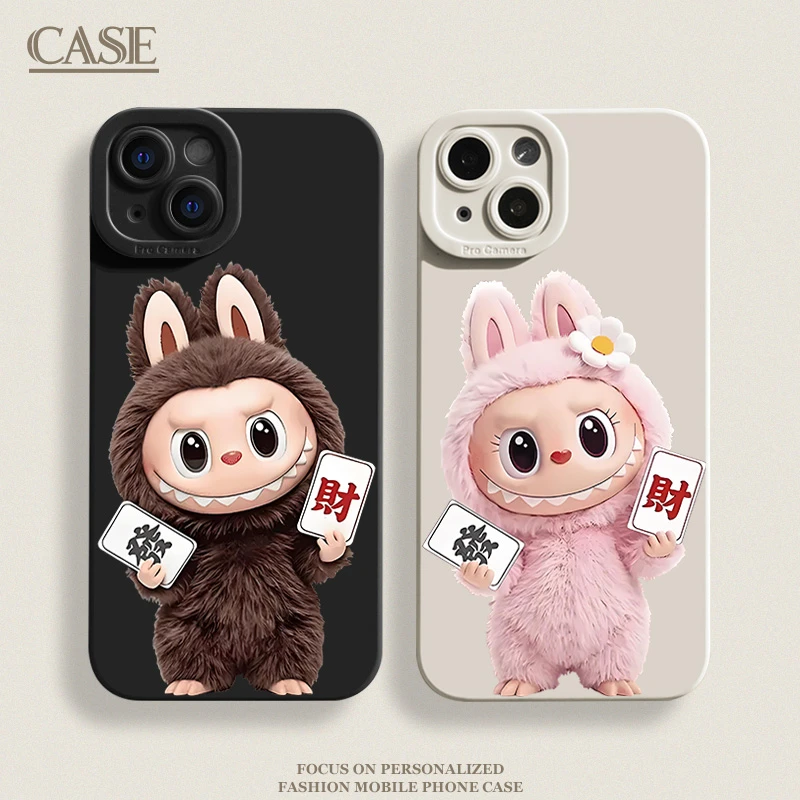 发财小怪兽适用iPhone16ProMax手机壳15苹果14软13瞳影12磨砂11xs