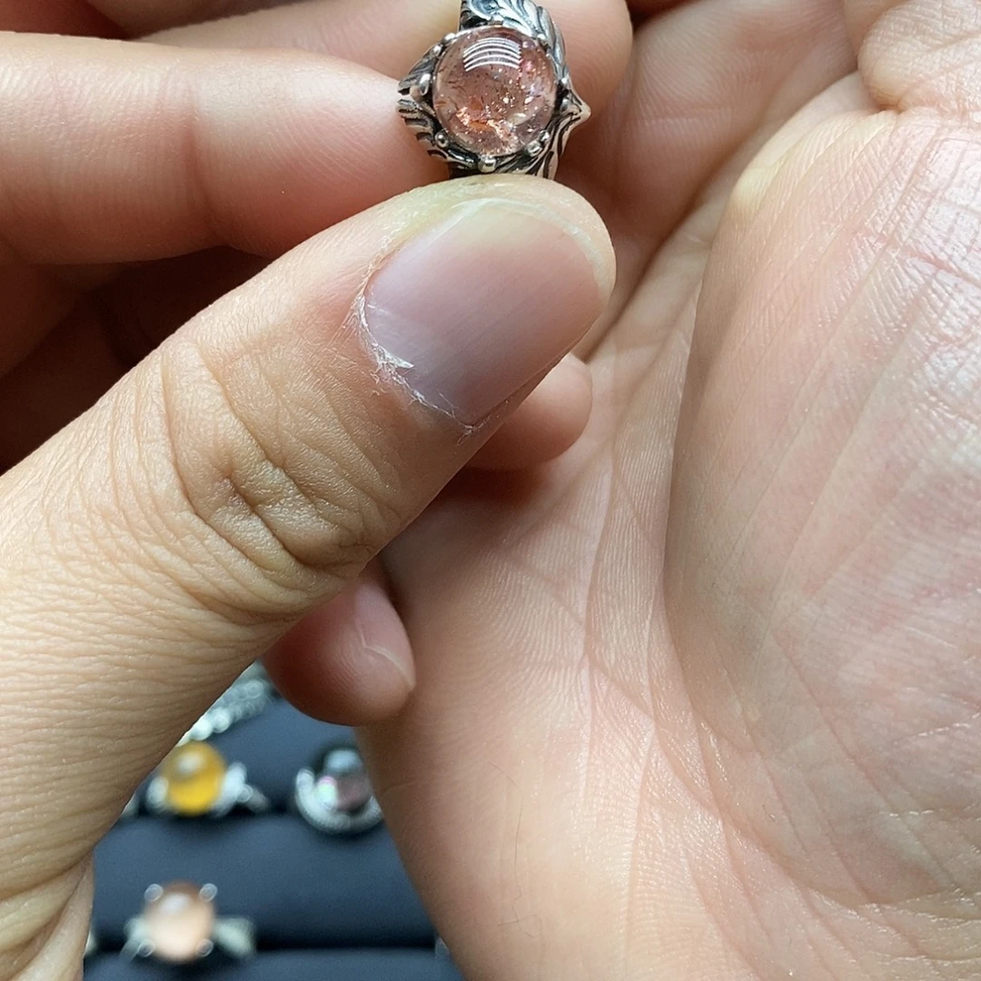 s***n水晶银S925镶嵌戒指活口