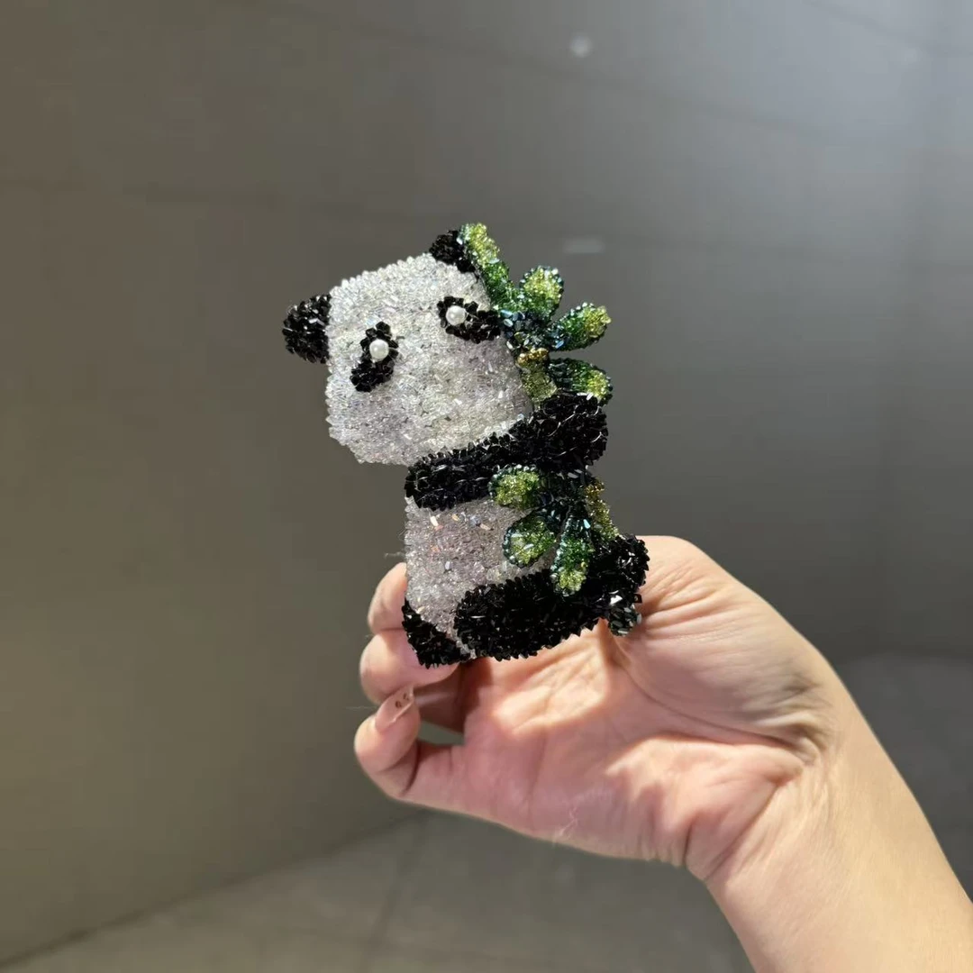 非金属合成锆石胸针 莫奈海之星熊猫系列胸针设计气质高级优雅款
