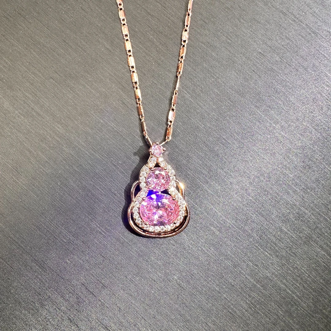 炫璨高奢 粉葫芦项链简约轻奢小众（871）