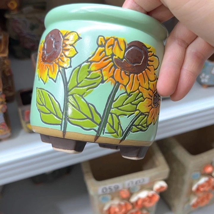 紫砂花盆粗陶材质多肉花盆