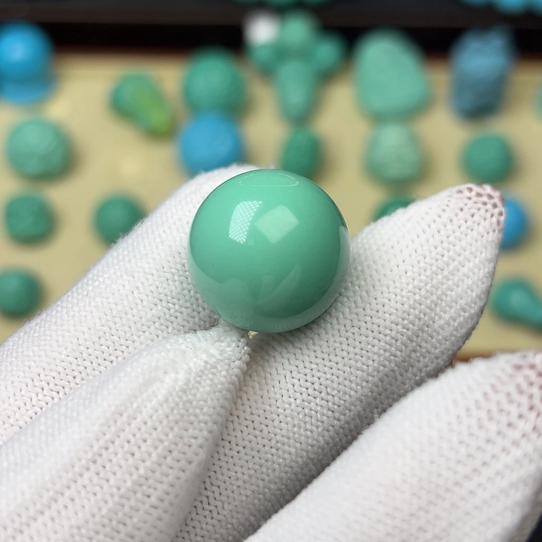 高瓷绿20mm圆珠配珠