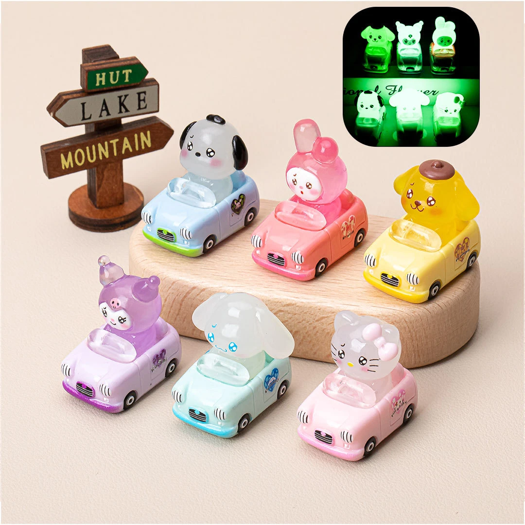 【双许愿+对对碰】夜光三丽鸥汽车diy饰品配件摆件卡通钥匙扣小挂件