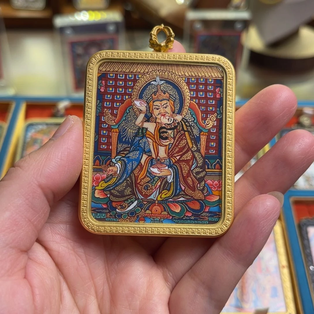 吊坠莲师 青海热贡唐卡