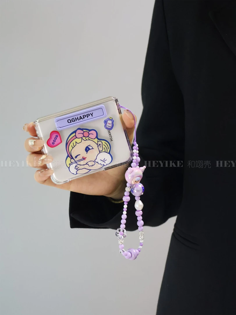 适用华为purax手机壳透明小米mixflip2支架典藏版阔折叠防摔手提