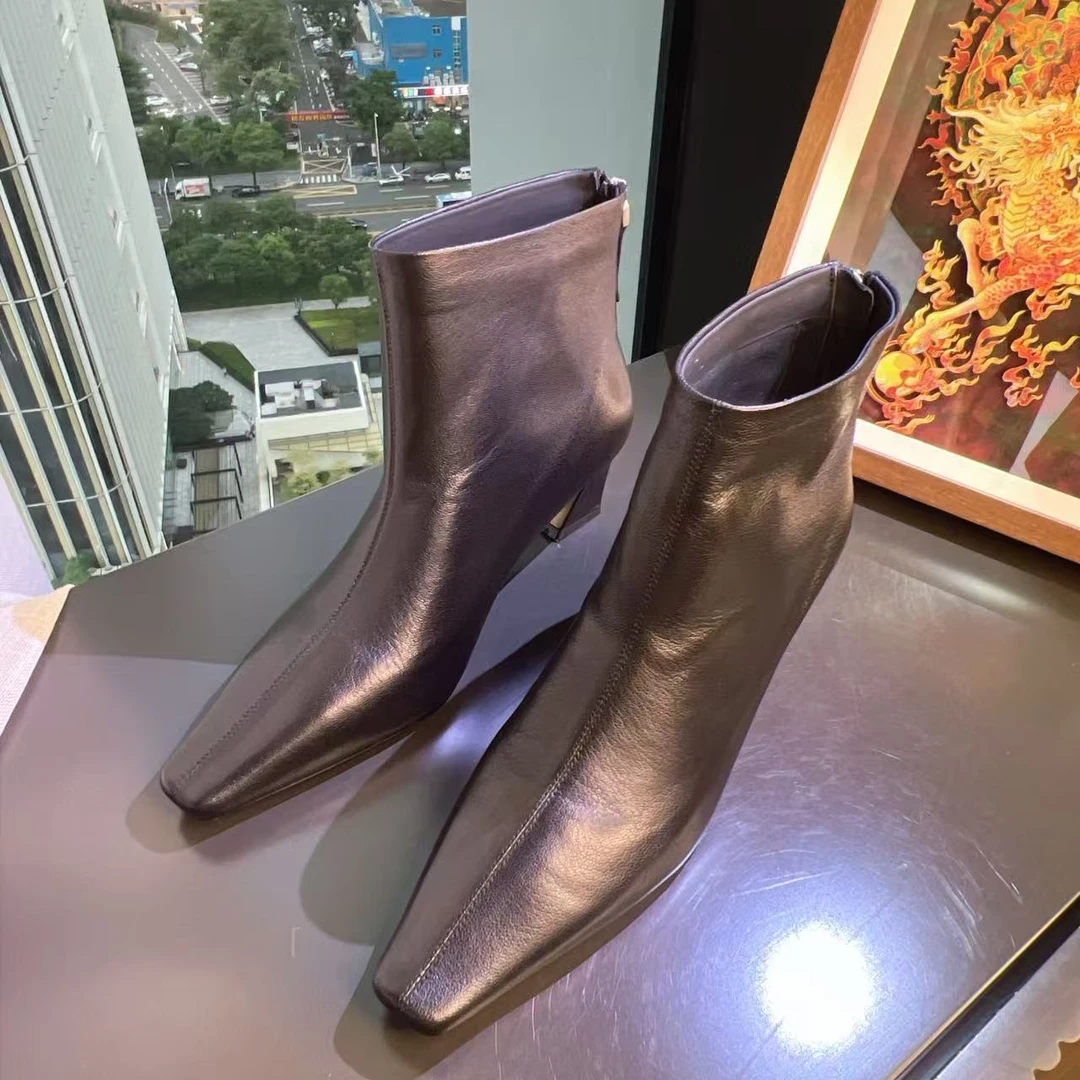 秋冬新款真皮尖头女士细跟短靴S29A900822