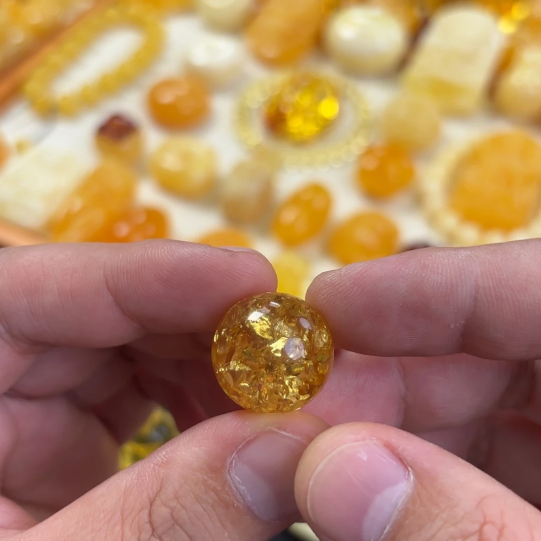 蜜蜡未镶嵌裸石珠珠