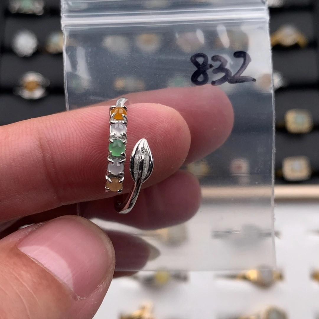 *****翡翠银S925镶嵌戒圈832