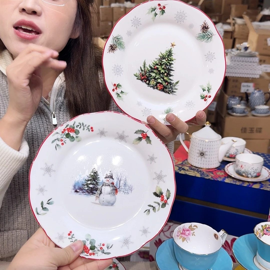 骨瓷骨瓷7.5英寸平盘19厘米2个外贸骨瓷