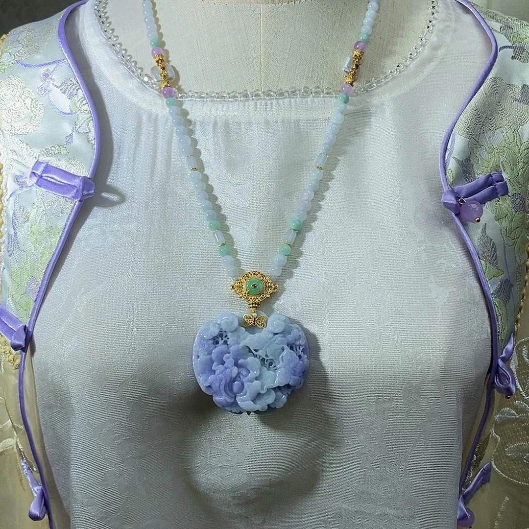 翡翠未镶嵌颈饰翡翠设计款套链