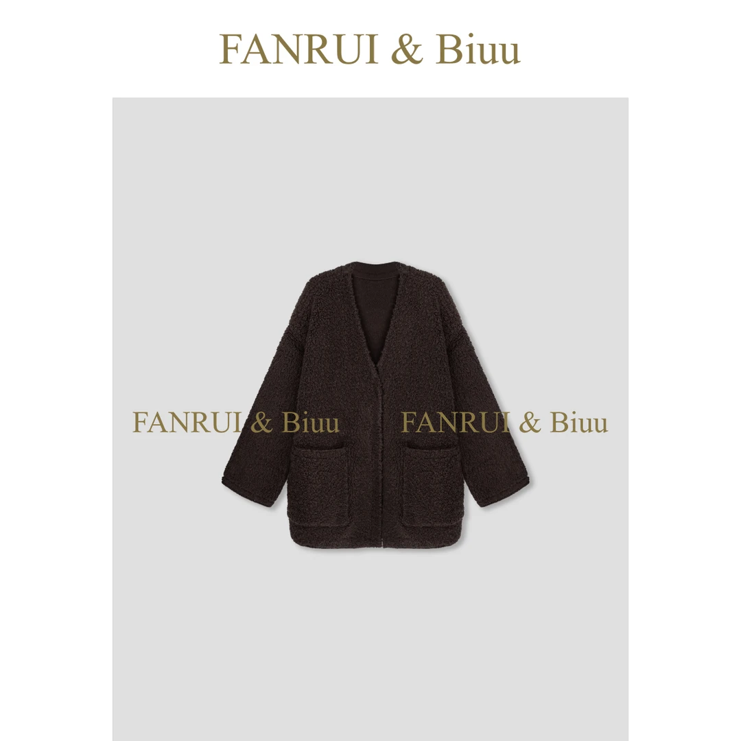 FANRUI/泛芮「贝贝biuu」100羊毛百搭中长款高级感皮草大衣B18701