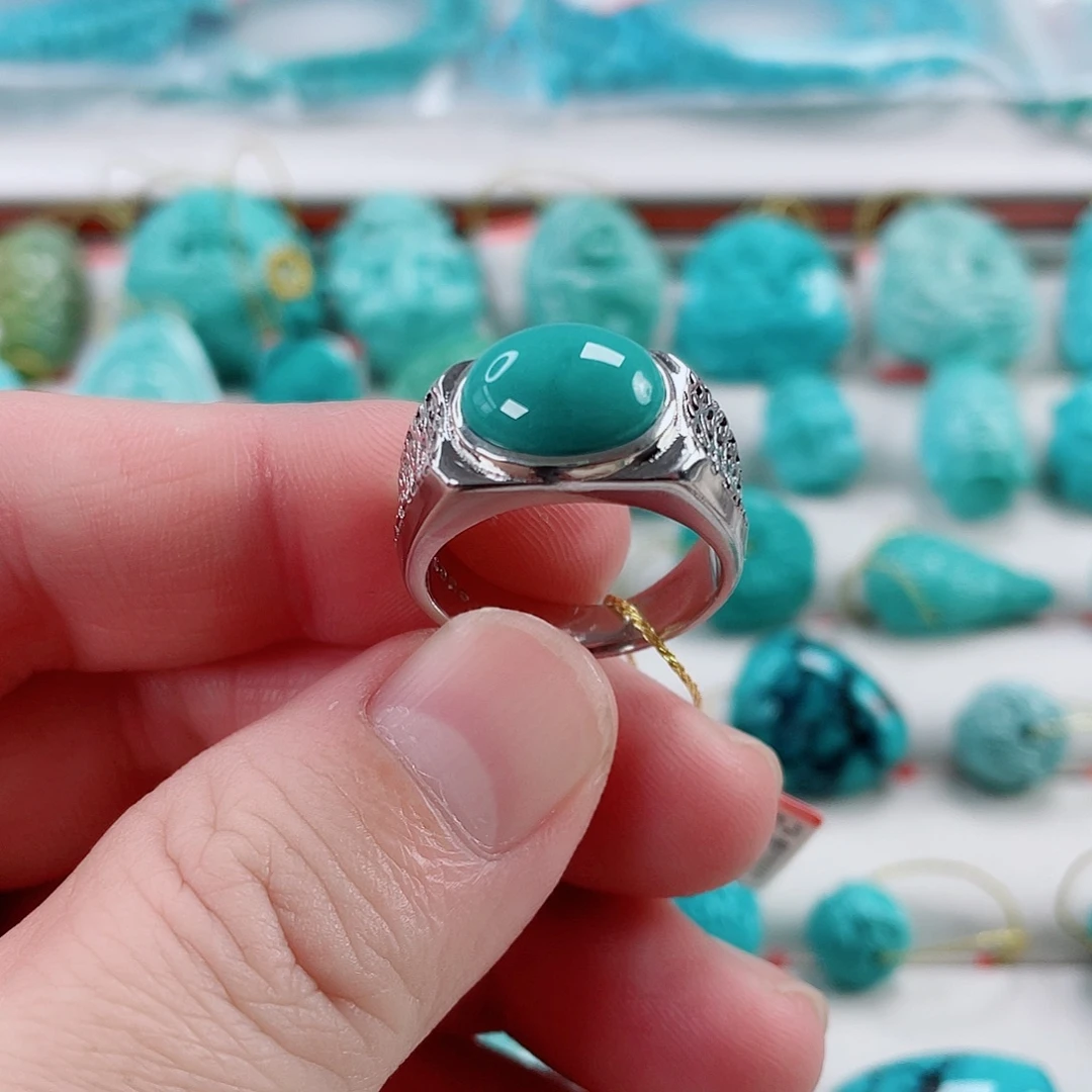 绿松石银S925镶嵌车挂