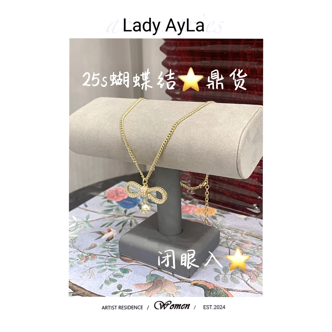 铜合金项链 CD蝴蝶结轻奢时尚百搭项链AL730