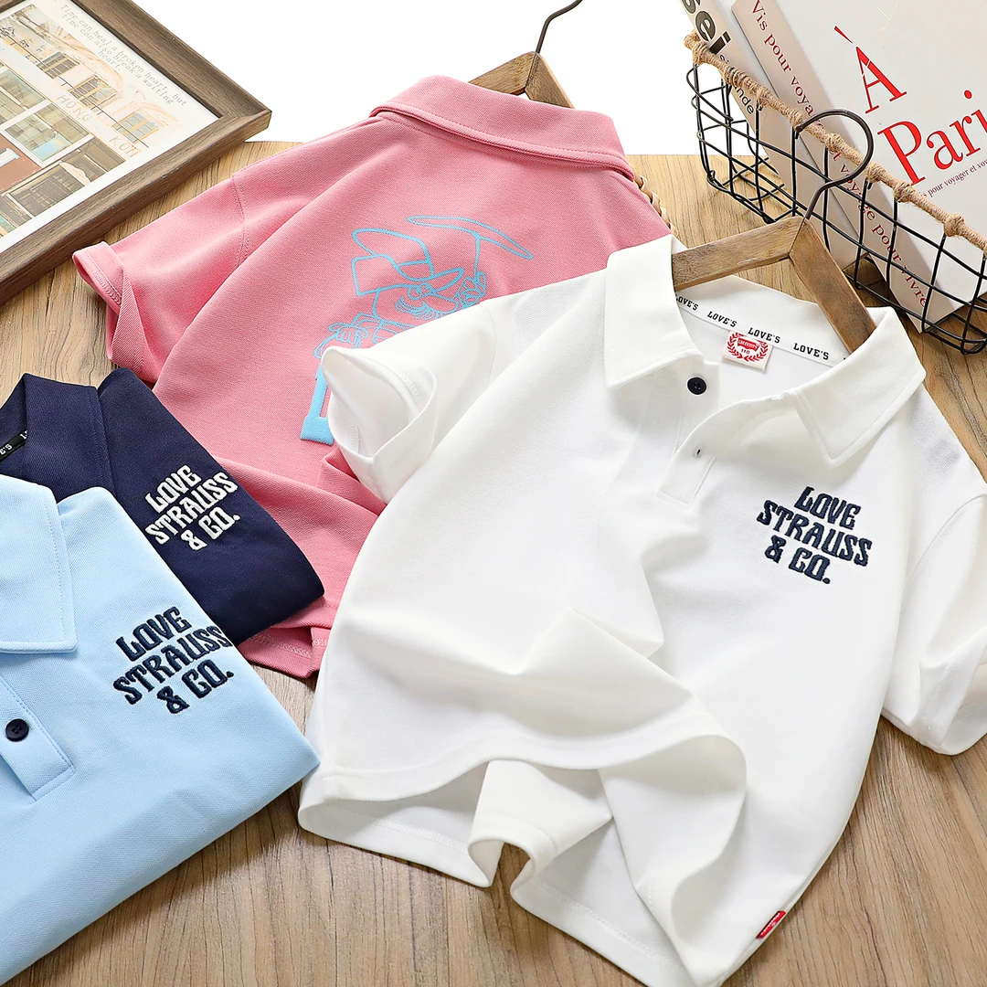 男女通polo衫夏装2025新款帅气潮酷儿童上衣中大童体恤25LVS820