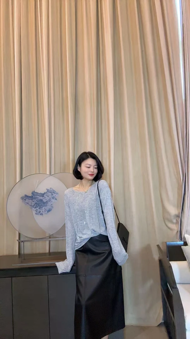 TANTAN 显瘦气质百搭弹力长袖针织衫2542