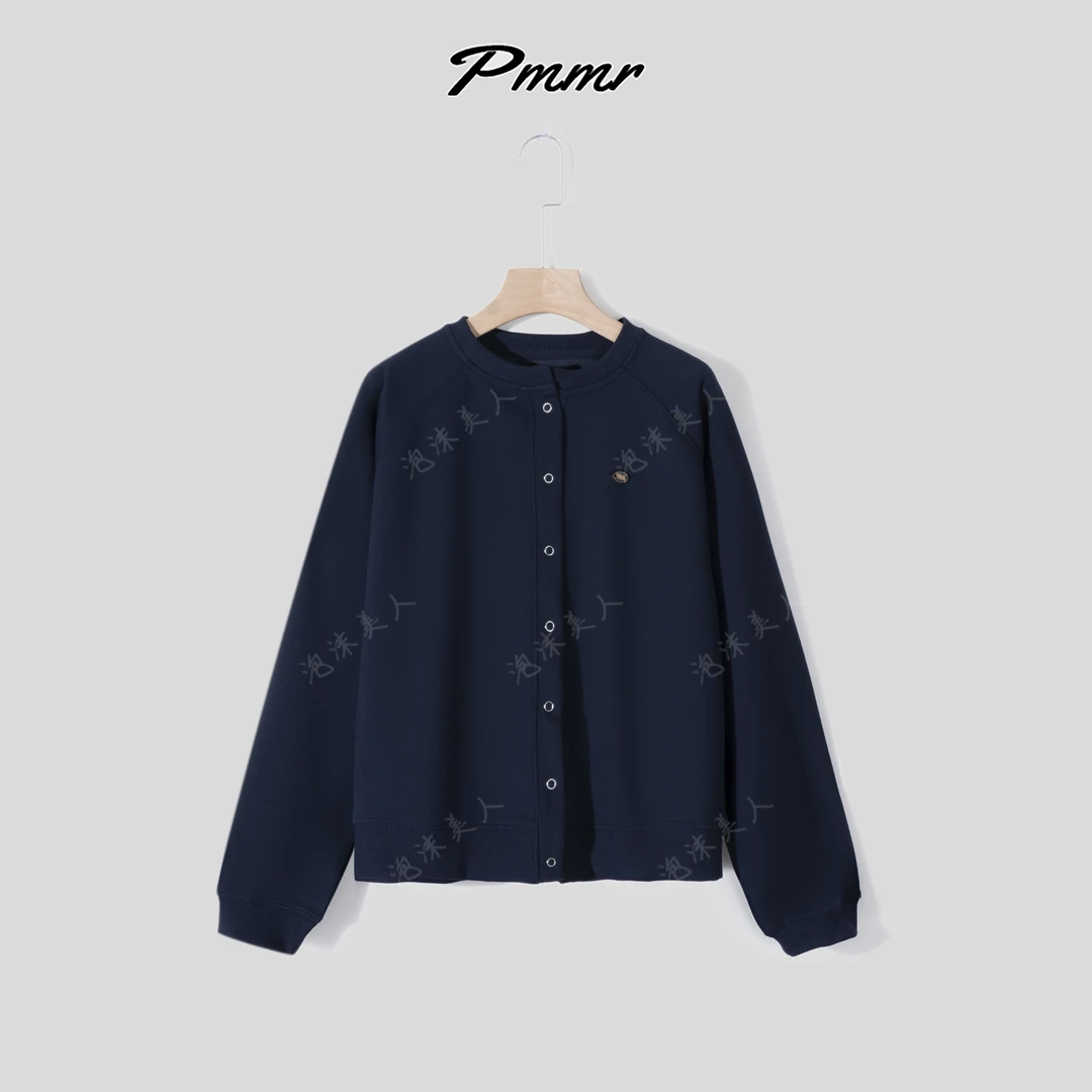 深蓝色棒球衫卫衣外套女2025春秋新款开衫宽松百搭时尚休闲卫衣