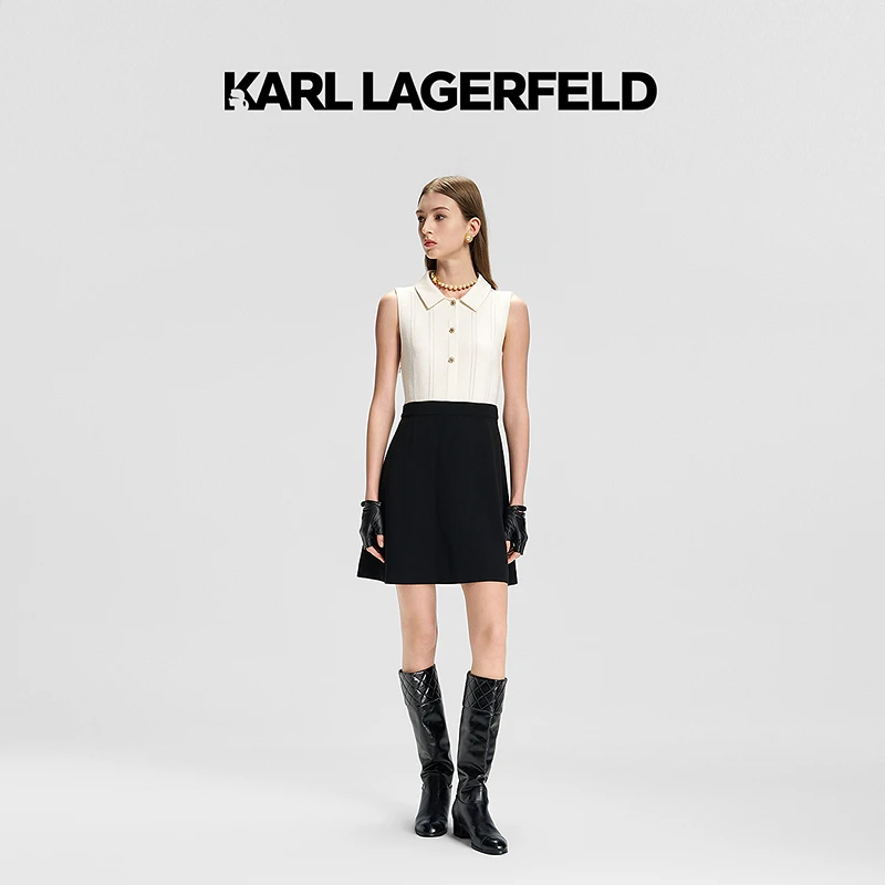 【赵老板专属】KARLLAGERFELD春季拼接连衣裙M054