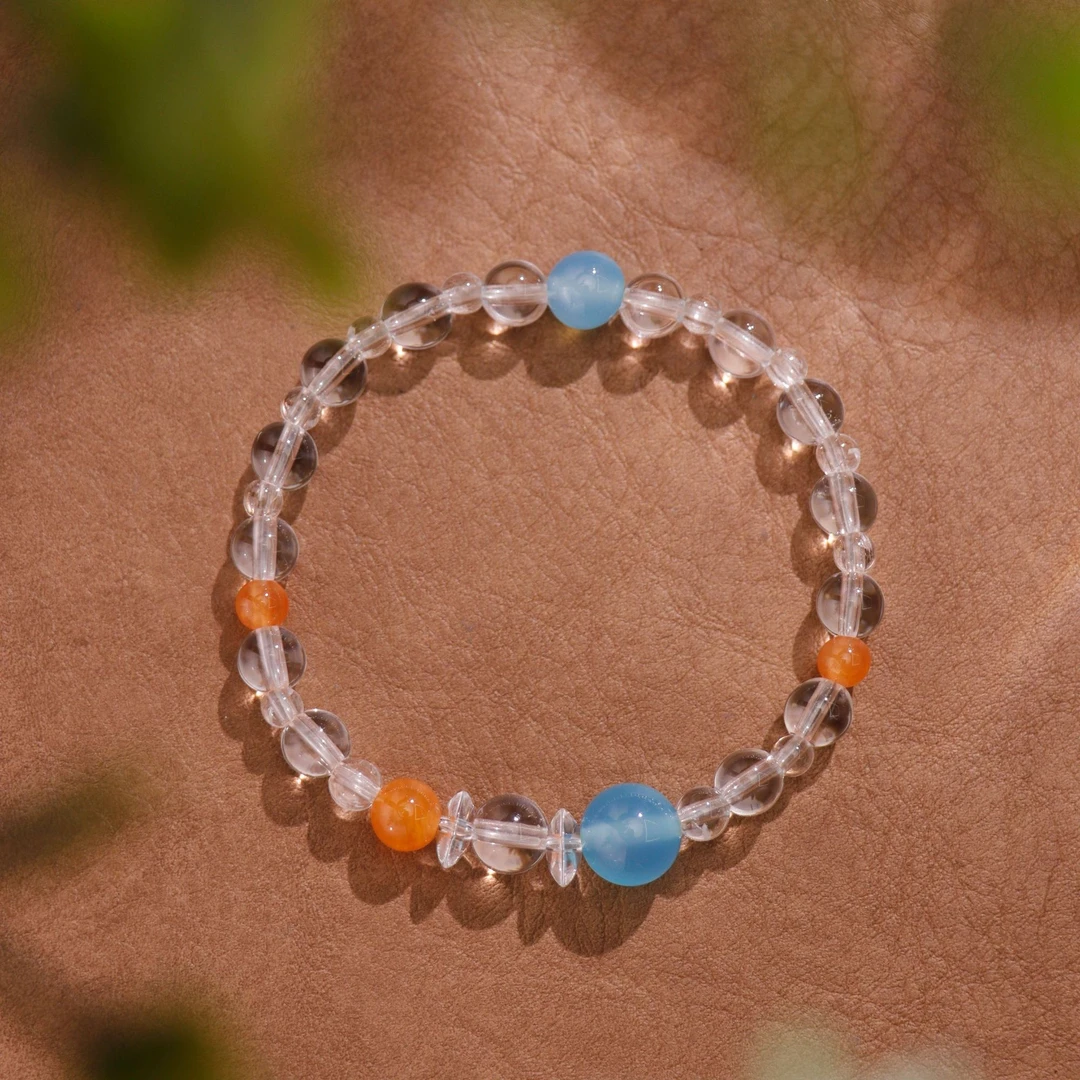 【柔凌镜】天然白水晶手串&玉髓8mm默认微瑕{多样性发其一}