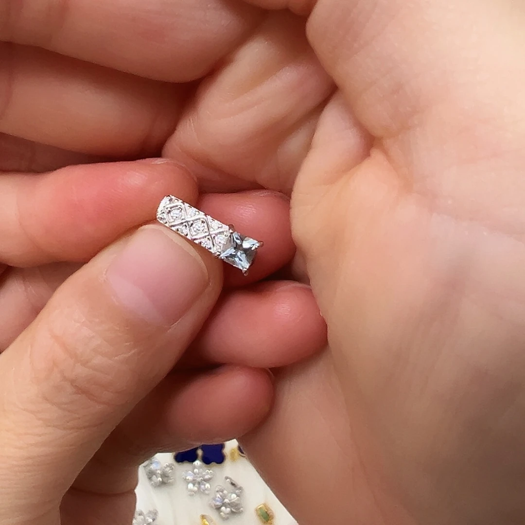 海蓝宝石耳坠银S925镶嵌