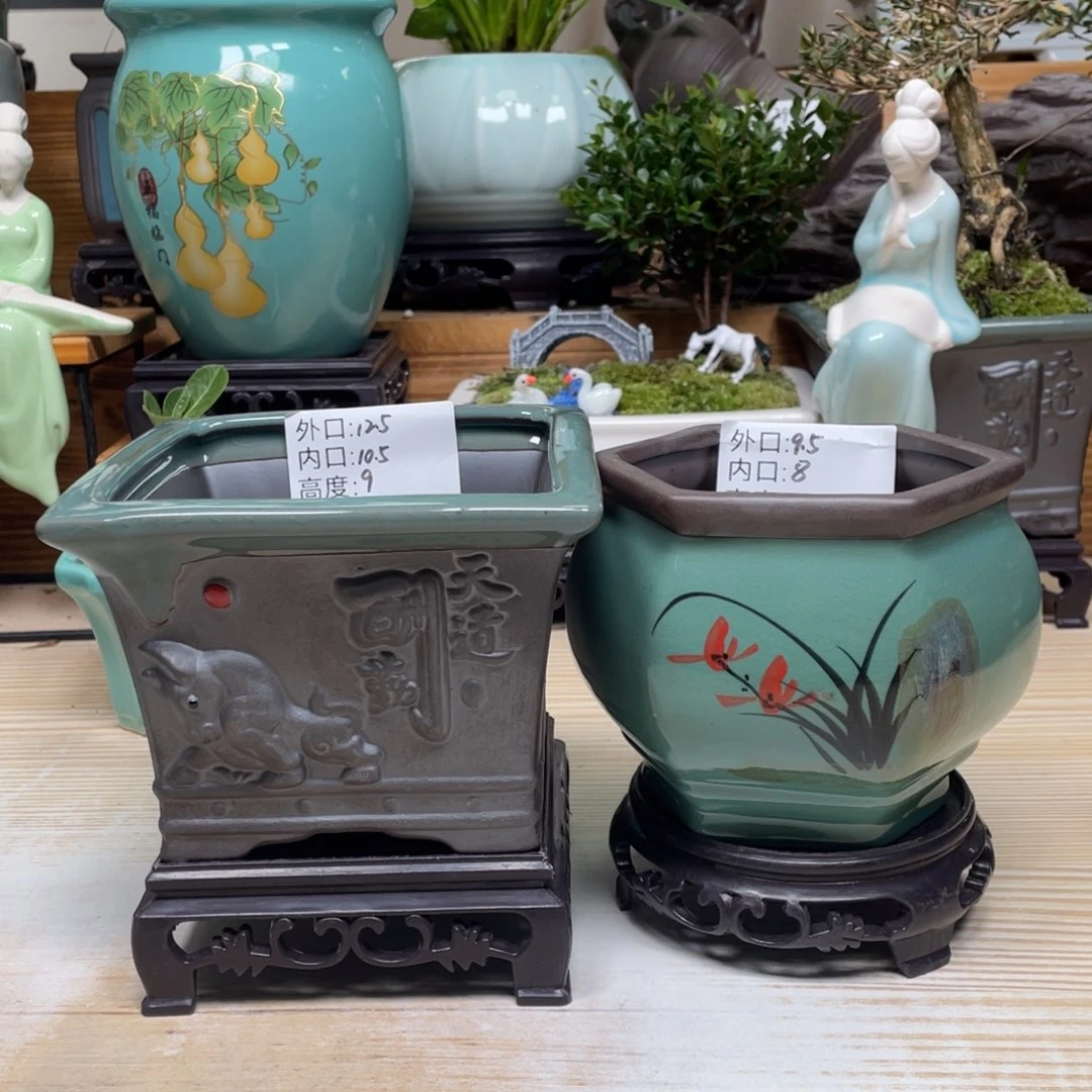 紫砂花盆陶瓷艺术花盆陶瓷