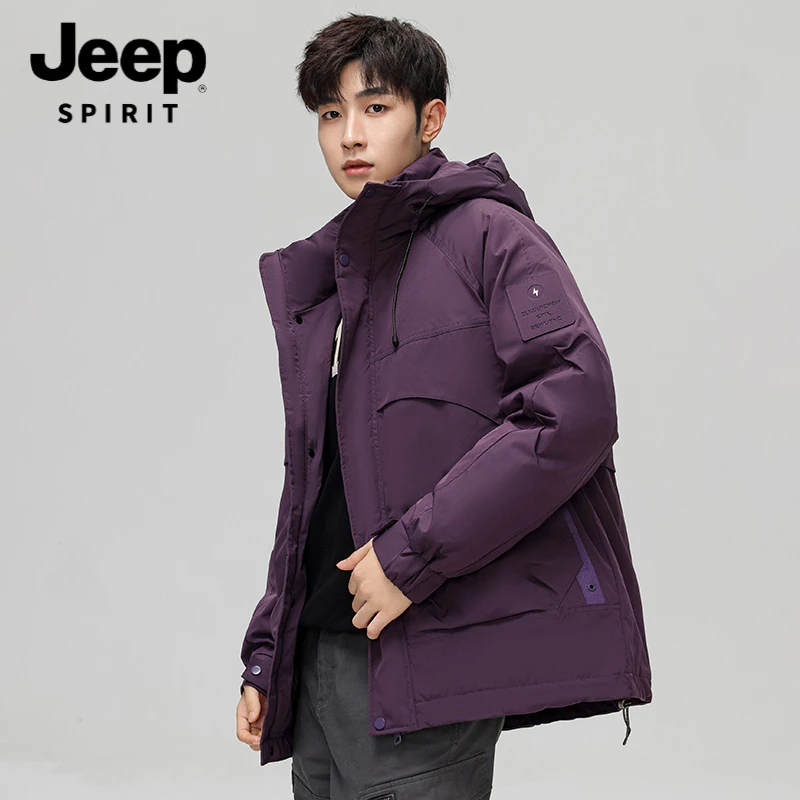 JEEPSPIRIT吉普冬季新款户外运动冲锋羽绒服男直播爆款高品质保暖