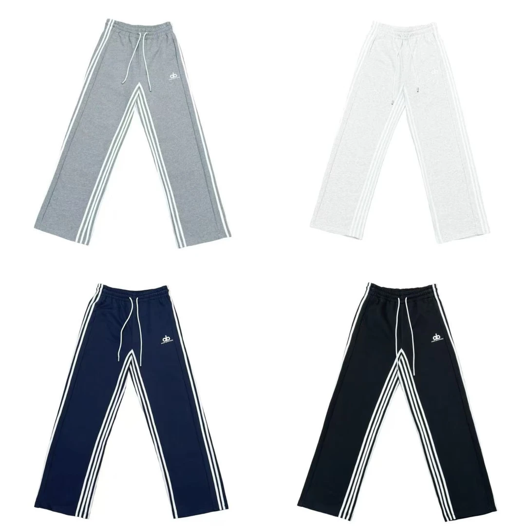 [6MQ】蓝灰三色侧织带抽绳百搭出街潮流儿童休闲直筒裤(春日满满）