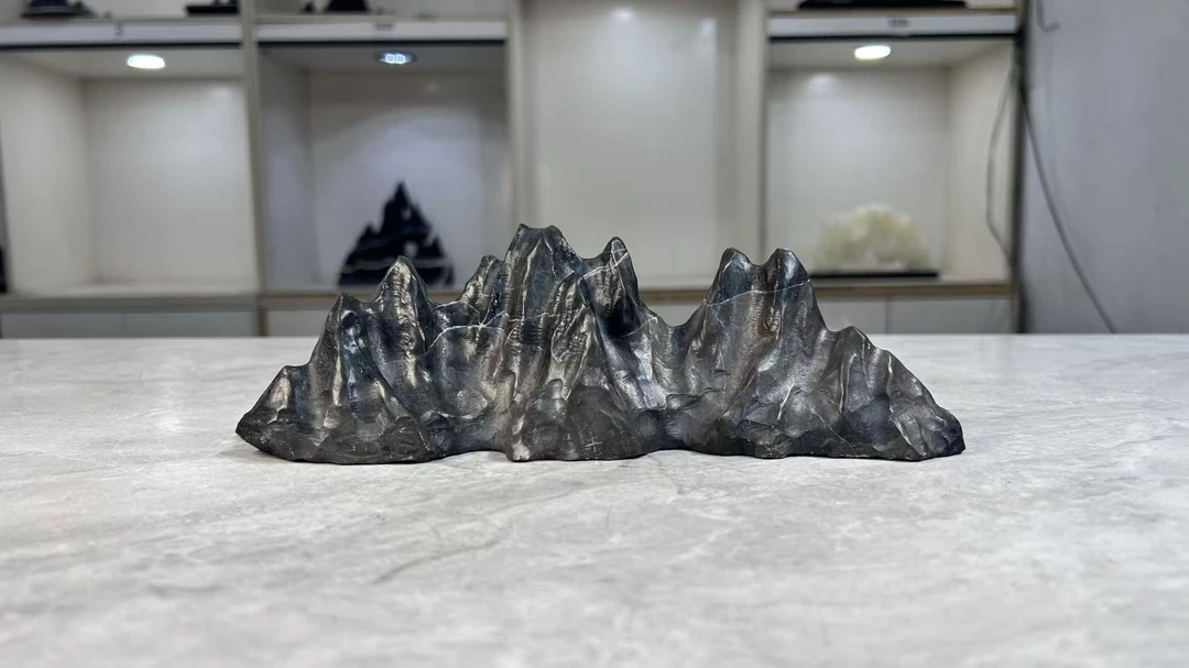 灵璧石茶宠文房造景案头山子（长23宽6.5高7）