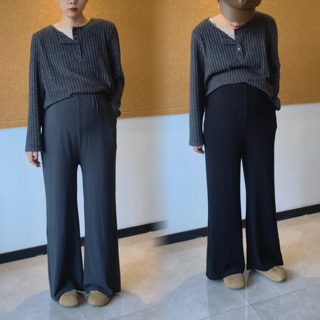 穿到250斤孕妇裤春秋款休闲百搭不勒大腿显瘦直筒拖地阔腿裤长裤