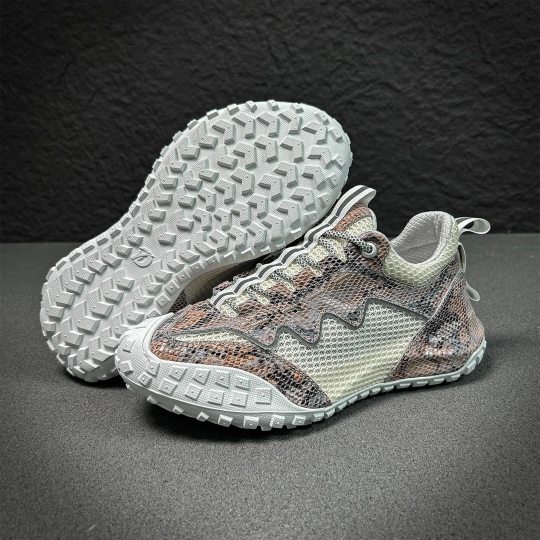 纪诗哲潮款老爹鞋男款蛇纹拼网运动休闲鞋新版轻奢透气高级感男鞋