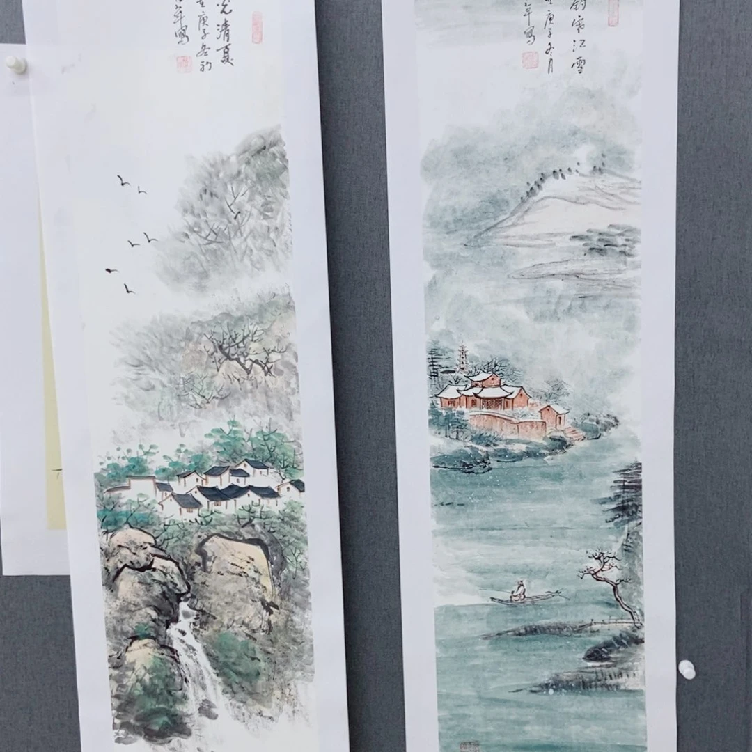 国画手写手绘国画作品24两个