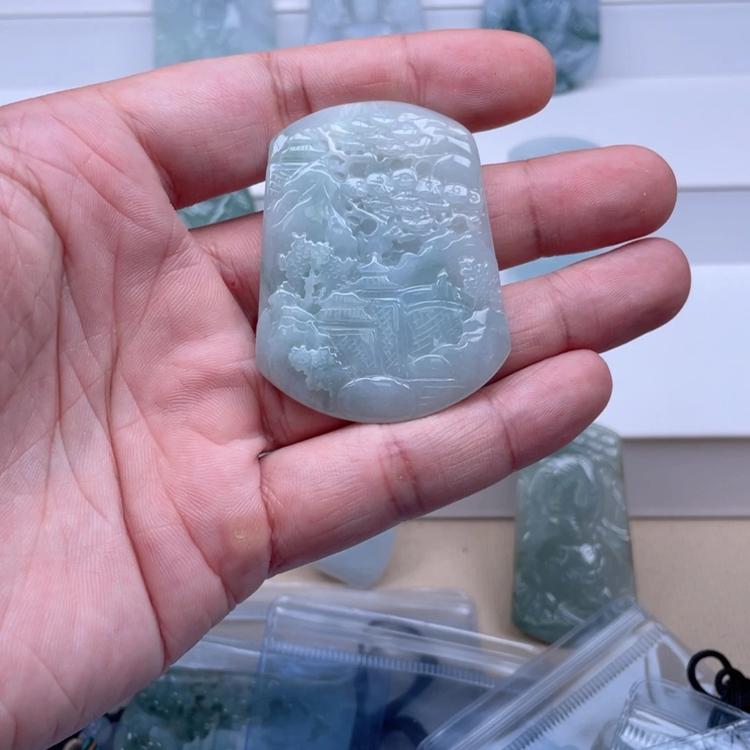 颈饰未镶嵌翡翠多样性发其一 天然A货翡翠0023