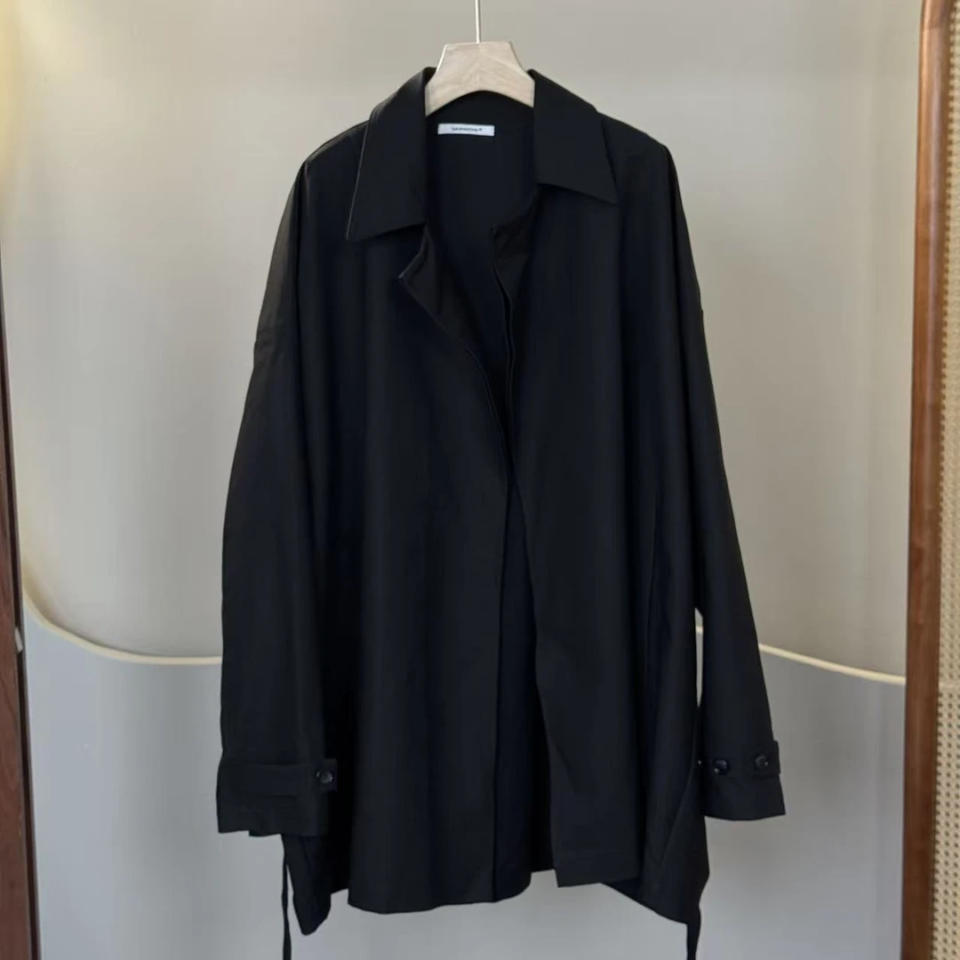 【ATAYI】2025中长款短款长袖翻领风衣气质春季休闲女装80140#