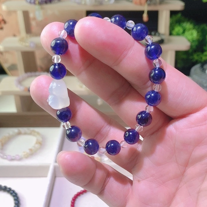 银S925镶嵌手链烟晶