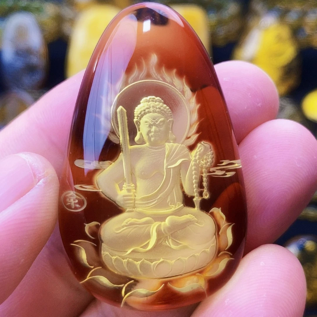 【闪购商品】金珀颈饰未镶嵌琥珀阴雕