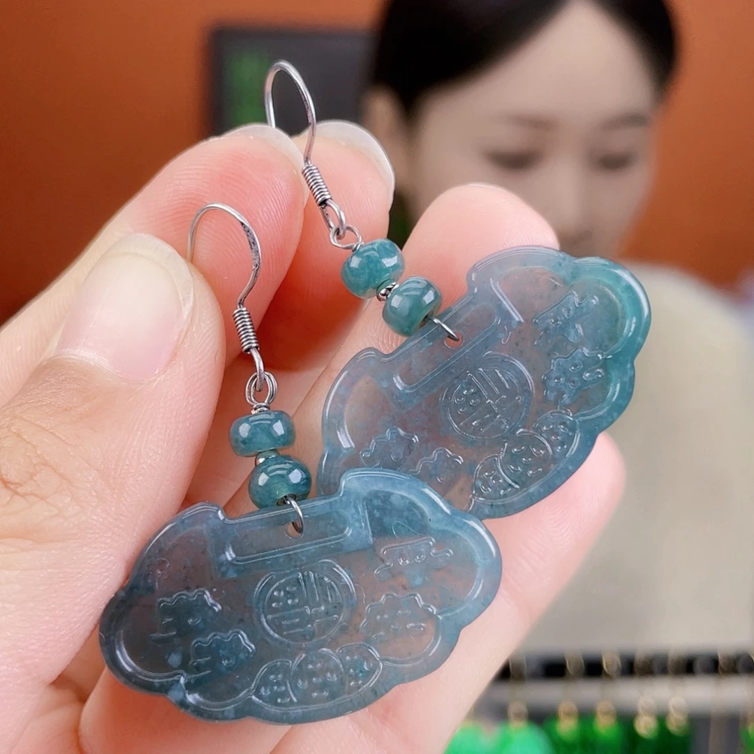 翡翠未镶嵌耳饰饰品